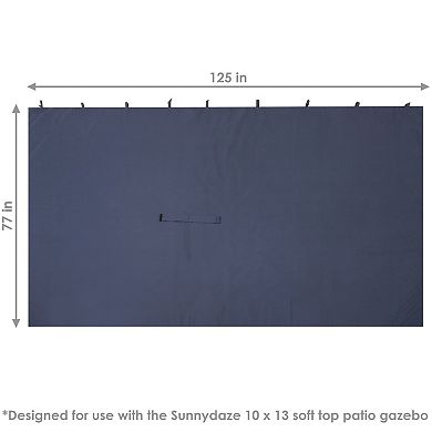Sunnydaze 4-Piece 10 x 13 ft Polyester Gazebo Sidewall Curtain Set - Navy