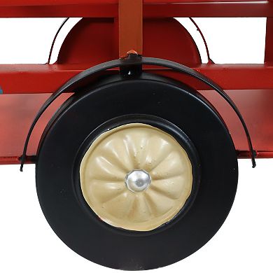 Sunnydaze Iron Sheet Rustic Red Truck Convenient Countertop Wine Rack