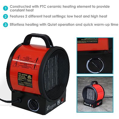 Sunnydaze 750W/1500W Ceramic Portable Electric Space Heater