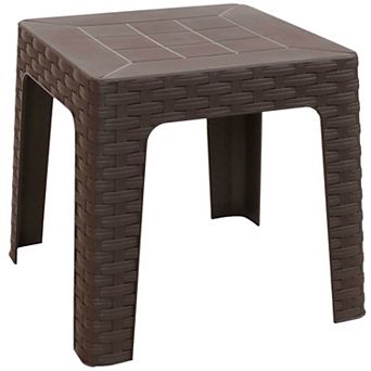 Sunnydaze 18.5 in Plastic Square Patio Side Table