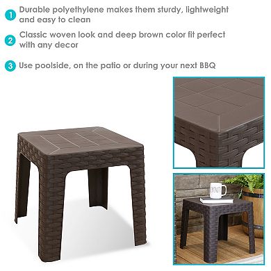 Sunnydaze Indoor/Outdoor Polypropylene 18" Square Patio Side Table