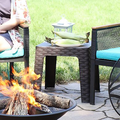 Sunnydaze Indoor/Outdoor Polypropylene 18" Square Patio Side Table