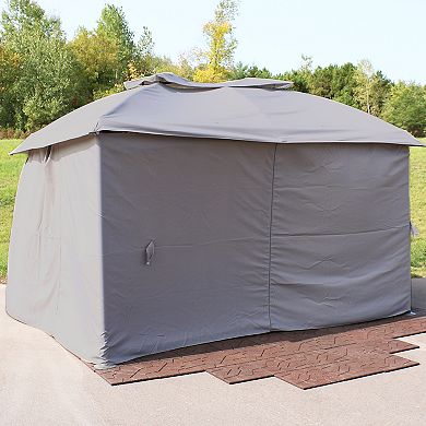 Sunnydaze 4-Piece 10 x 10 ft Polyester Gazebo Sidewall Curtain Set - Gray