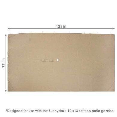 Sunnydaze 4-Piece 10 x 13 ft Polyester Gazebo Sidewall Curtain Set - Tan
