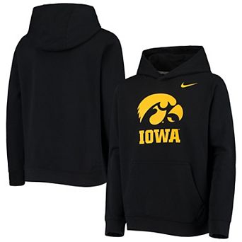 Youth Nike Black Iowa Hawkeyes Stadium Club Fleece Pullover Hoodie