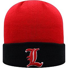 Men's Top of The World Heather Gray Louisville Cardinals Frigid Cuffed Knit Hat with Pom