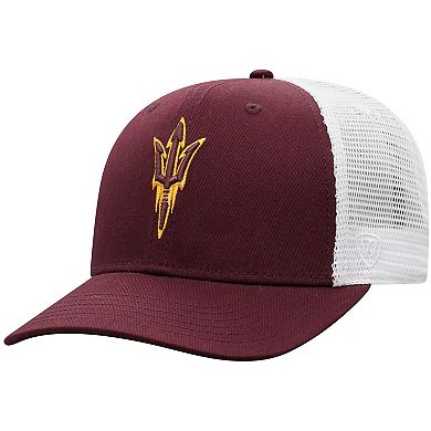 Men's Top of the World Maroon/White Arizona State Sun Devils Trucker Snapback Hat