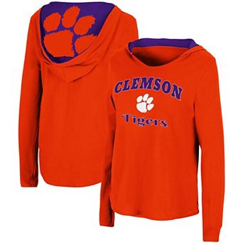 Women's Colosseum Orange Clemson Tigers Catalina Hoodie Long Sleeve T-Shirt