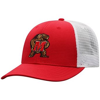 Men's Top of the World Red/White Maryland Terrapins Trucker Snapback Hat