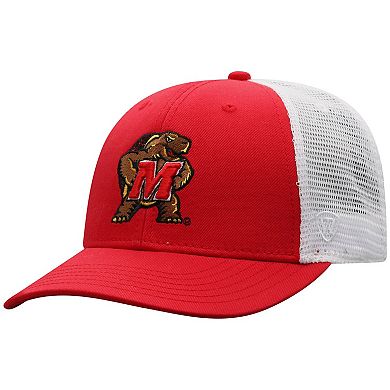 Men's Top of the World Red/White Maryland Terrapins Trucker Snapback Hat