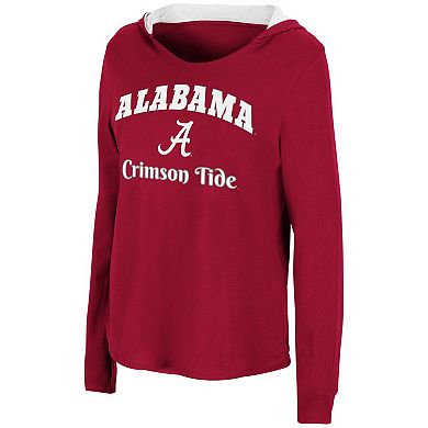 Women's Colosseum Crimson Alabama Crimson Tide Catalina Hoodie Long Sleeve T-Shirt