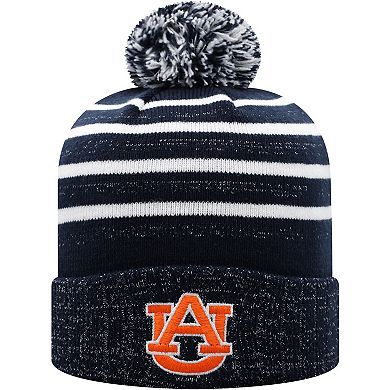 Women's Top of the World Navy Auburn Tigers Shimmering Cuffed Knit Hat with Pom