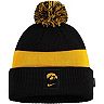 Men's Nike Black Iowa Hawkeyes 2021 Team Sideline Cuffed Knit Hat with Pom