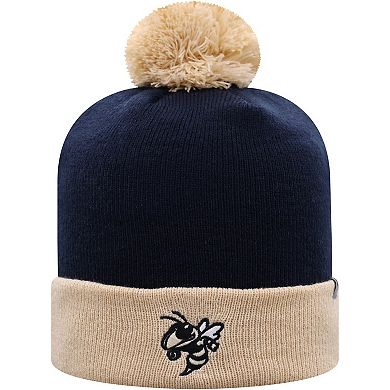 Men's Top of the World Navy/Gold Georgia Tech Yellow Jackets Core 2-Tone Cuffed Knit Hat with Pom