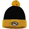 Men's Top of the World Black/Gold Missouri Tigers Core 2-Tone Cuffed Knit Hat with Pom