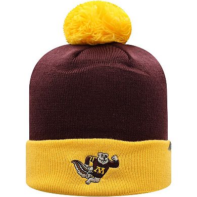 Men's Top of the World Maroon/Gold Minnesota Golden Gophers Core 2-Tone Cuffed Knit Hat with Pom