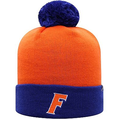 Men's Top of the World Orange/Royal Florida Gators Core 2-Tone Cuffed Knit Hat with Pom