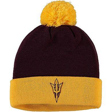 Men's Top of the World Maroon/Gold Arizona State Sun Devils Core 2-Tone Cuffed Knit Hat with Pom