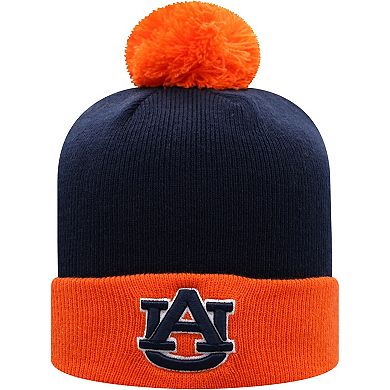 Men's Top of the World Navy/Orange Auburn Tigers Core 2-Tone Cuffed Knit Hat with Pom
