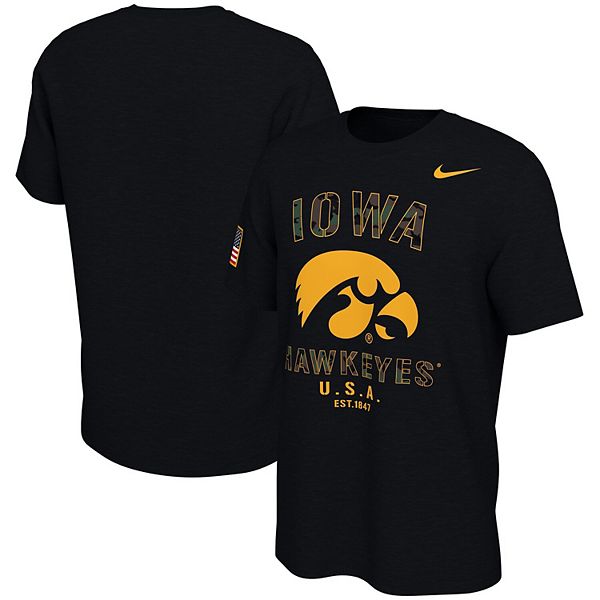 Men's Nike Black Iowa Hawkeyes Veterans Day T-Shirt