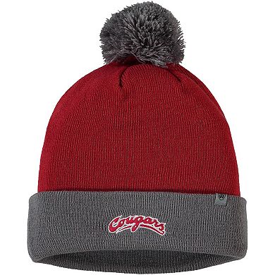 Men's Top of the World Crimson/Gray Washington State Cougars Core 2-Tone Cuffed Knit Hat with Pom