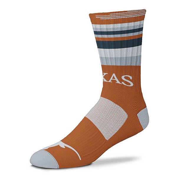 For Bare Feet Texas Longhorns Rave Crew Socks