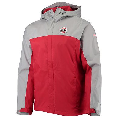 Men's Columbia Gray/Scarlet Ohio State Buckeyes Glennaker Storm Full-Zip Jacket