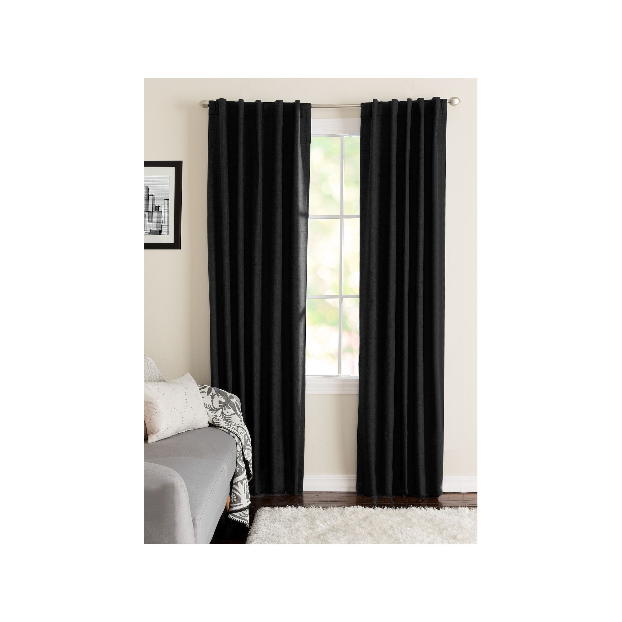 NATCO Wakefield Energy Textured Solid Blackout Window Curtain Panel