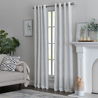 NATCO Holden Mid Weight Printed Stripe Window Curtain Panel