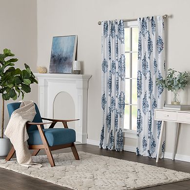 NATCO Harlow Energy Light-Filtering Printed Paisley Window Curtain Panel