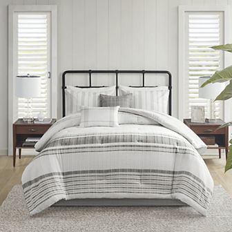Harbor House Morgan Oversized & Overfilled Jacquard Cotton Comforter Set and Throw Pillows