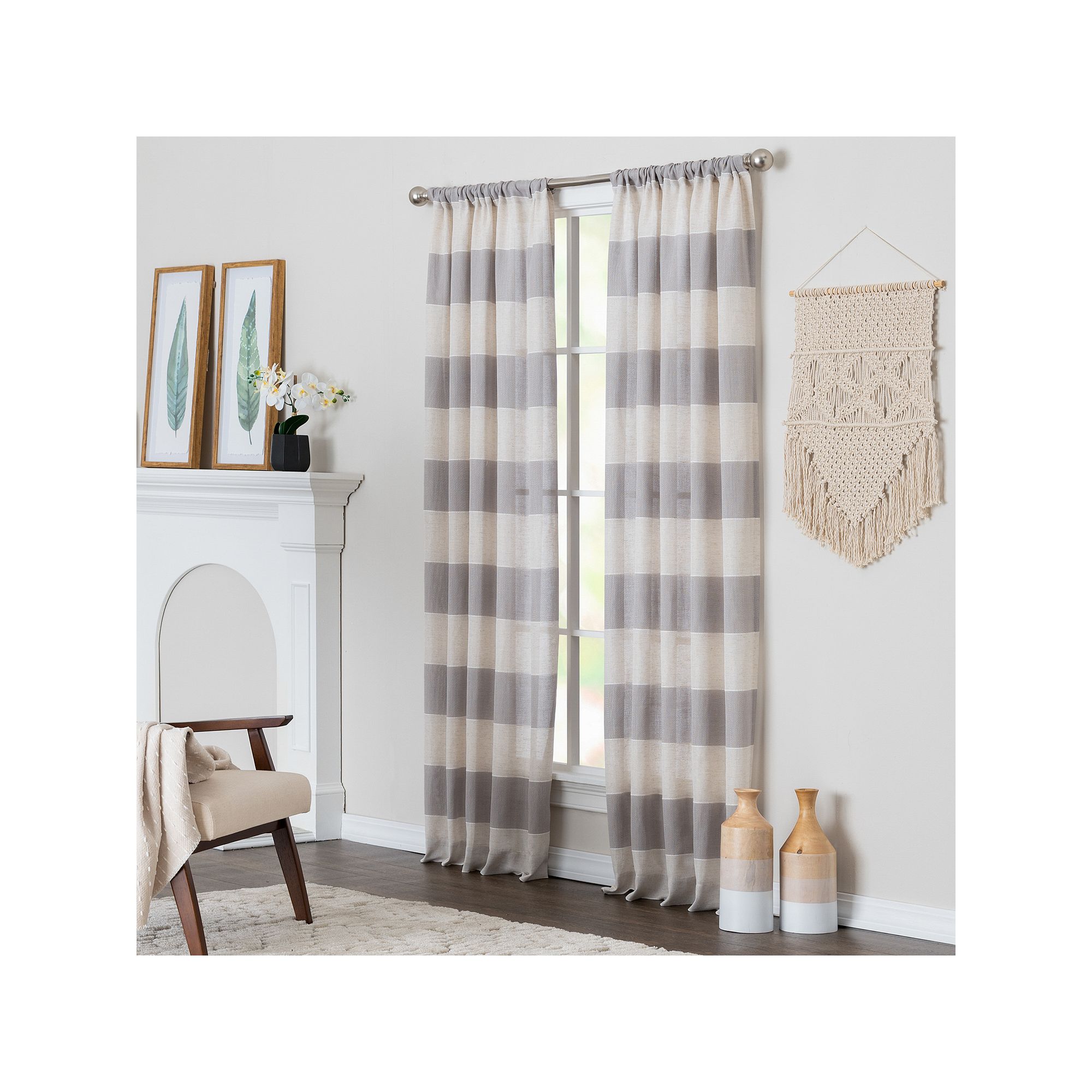 NATCO Dooley Woven Window Curtain Panel, Brown