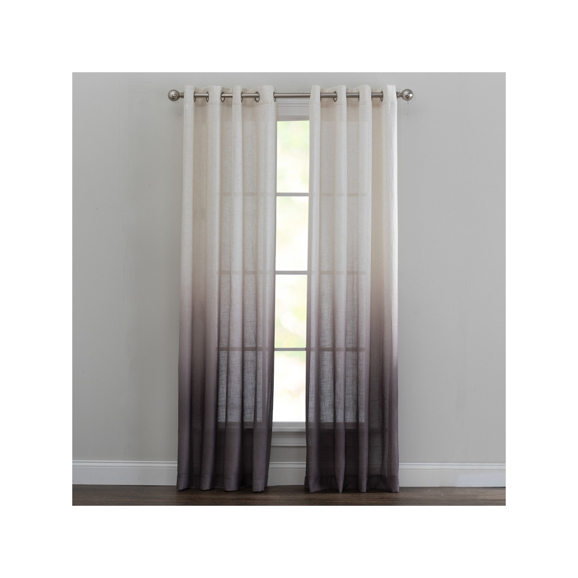 NATCO Harwich Mid Printed Shibori Window Curtain Panel, Brown