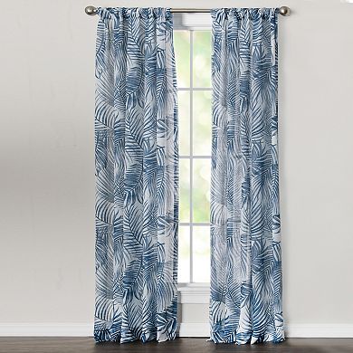 NATCO Timon Semi Sheer Tropical Print Window Curtain Panel