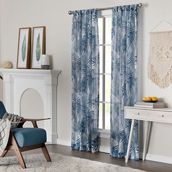 NATCO Timon Semi Sheer Tropical Print Window Curtain Panel