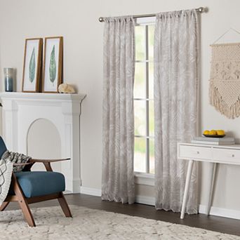 NATCO Timon Semi Sheer Tropical Print Window Curtain Panel