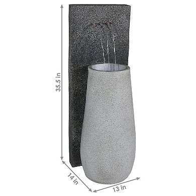 Sunnydaze Three Stream Monterno Water Fountain with LED Lights - 35 in