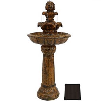 Sunnydaze Ornate Elegance Outdoor Solar Fountain with Battery