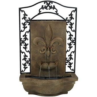 Sunnydaze French Lily Outdoor Solar Wall Fountain with Battery