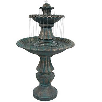 Sunnydaze Nouveau Tiered Polyresin Outdoor 2 tier Water Fountain
