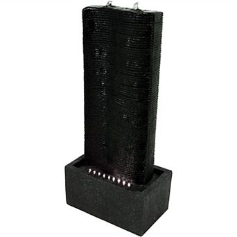 Sunnydaze Rippling Tower Outdoor Water Fountain with LED Lights - 31 in