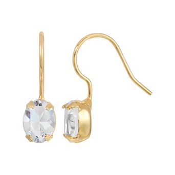 1928 Small Simulated Crystal Oval Wire Earrings