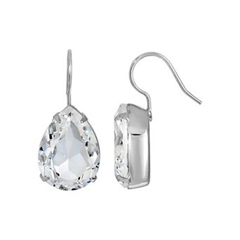1928 Simulated Crystal Teardrop Wire Earrings