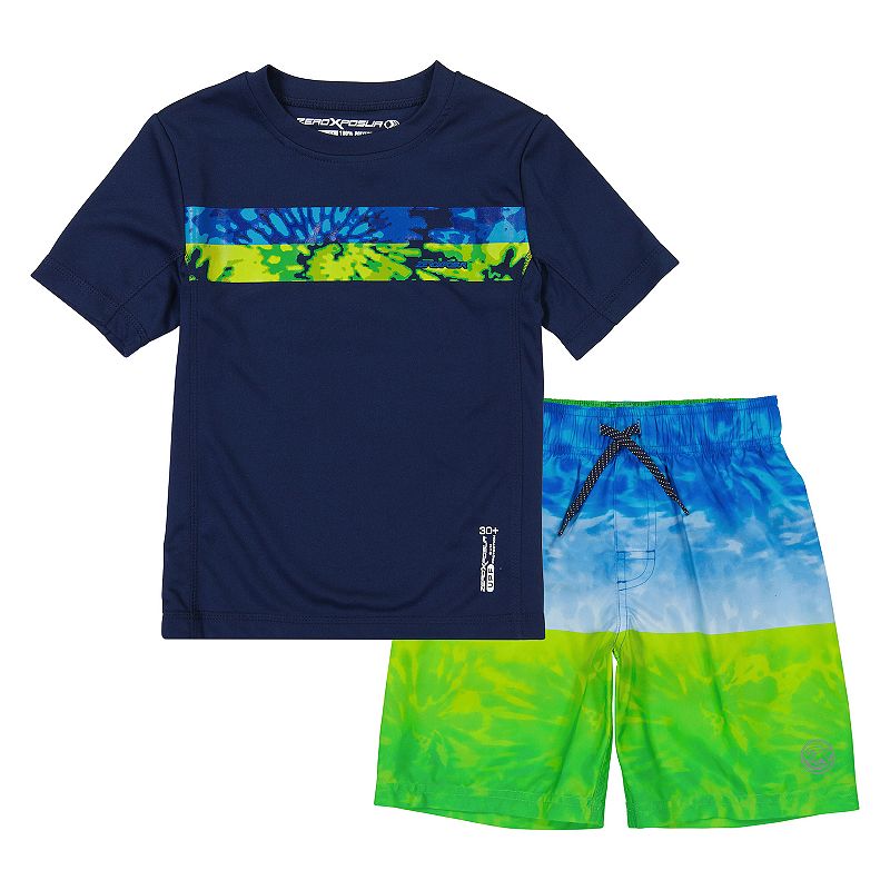 Boys 4-20 ZeroXposur Marine Sun Top & Shorts Swim Set, Boys, Size: Small, 
