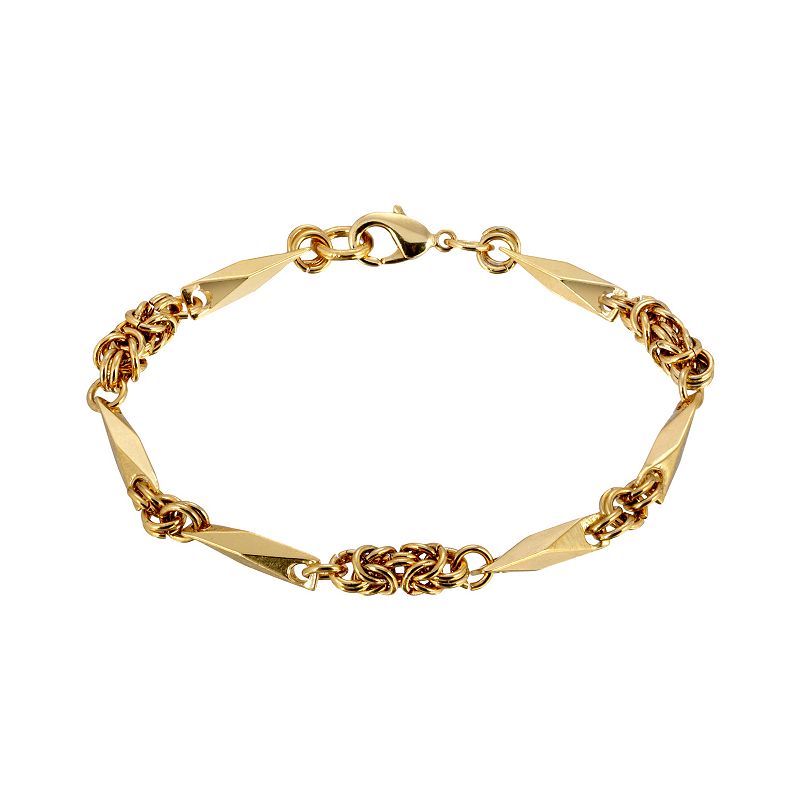 1928 Gold Tone Link Knot Chain Bracelet, Womens, Yellow