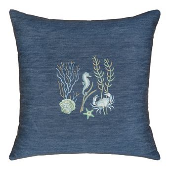 Linum Home Textiles Aaron Denim Decorative Square Throw Pillow Cover