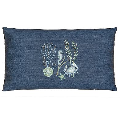 Linum Home Textiles Aaron Denim Decorative Square Throw Pillow Cover