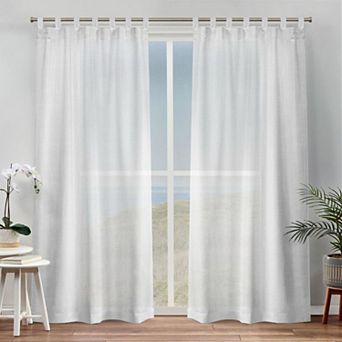 Exclusive Home Set of 2 Bella Sheer Tab Top Window Curtain Panels