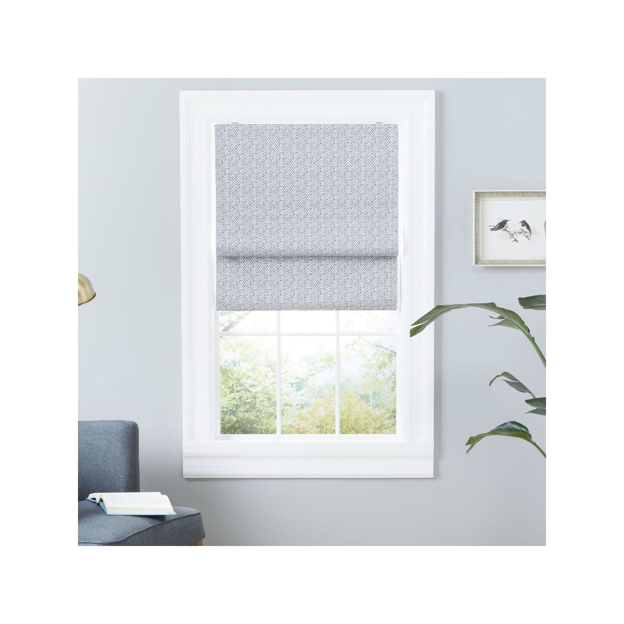 Exclusive Home Esme Total Blackout Roman Shade, Dark Gray