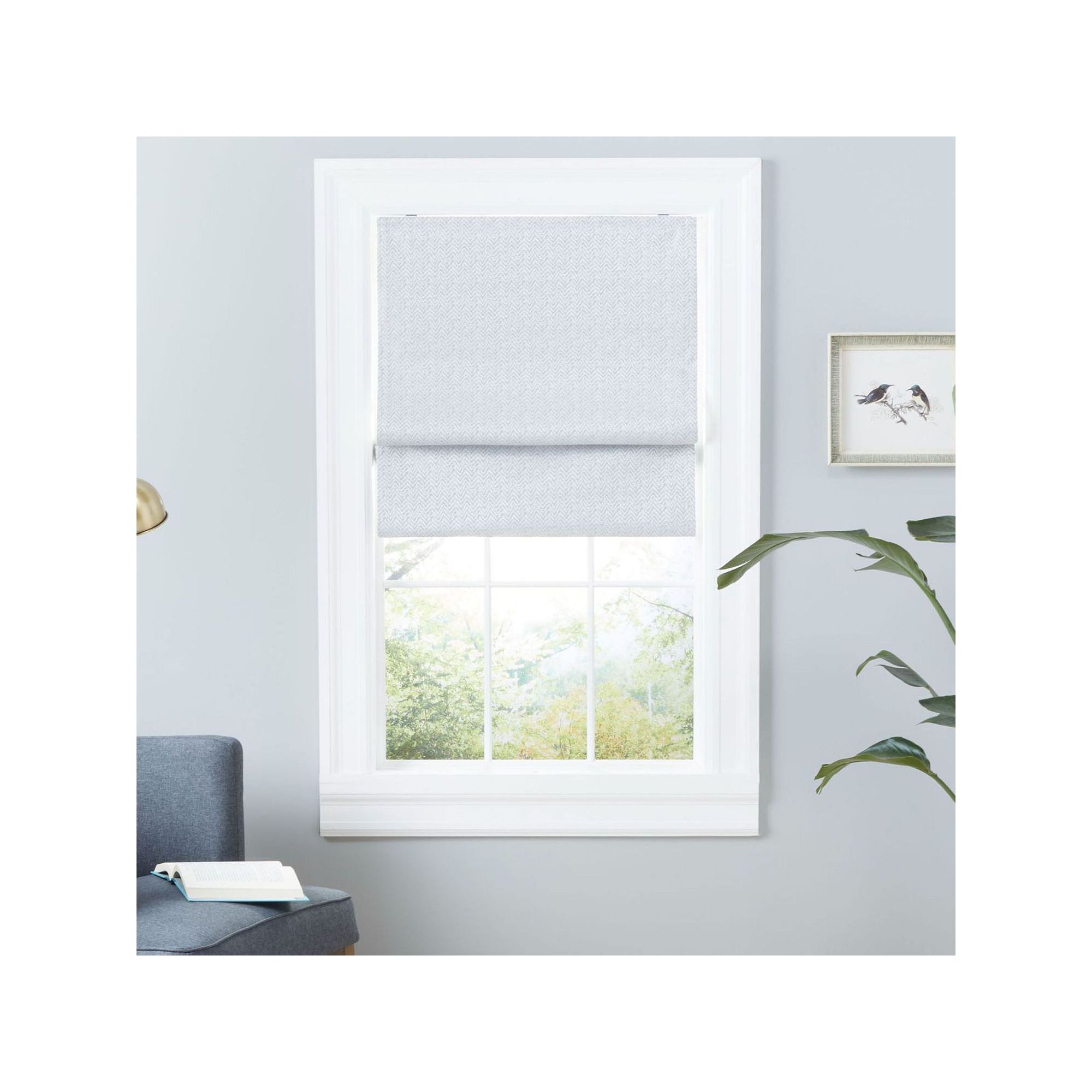 Exclusive Home Esme Total Blackout Roman Shade, Silver